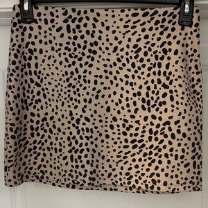 Le Lis Tan and Black Patterned Mini Skirt